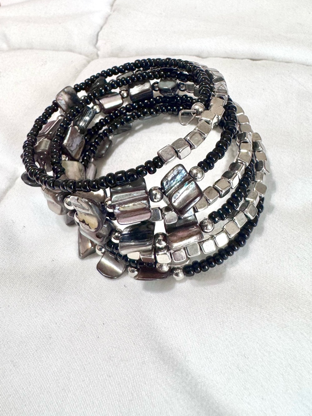 3/$8 Abalone Pearl Wrap Bracelet